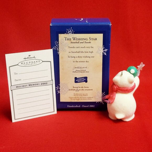 Hallmark The Wishing Star Snowball and Tuxedo 2002 Christmas Bear Penguin Orname - Picture 3 of 13